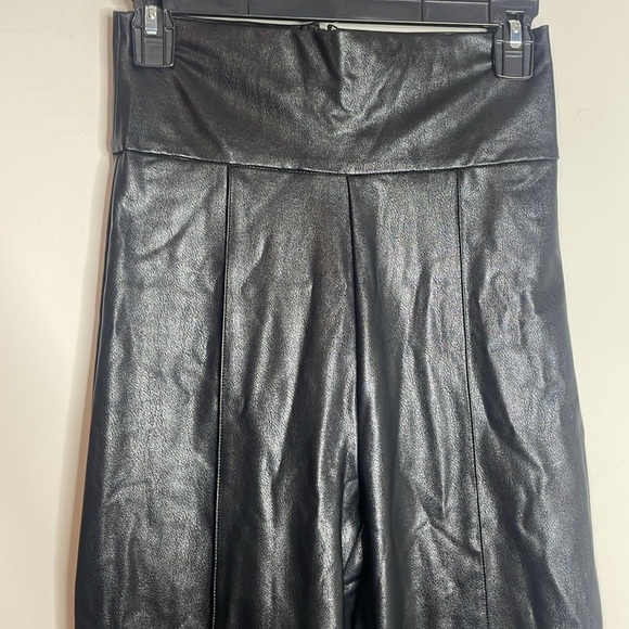 Amanda Uprichard | Black Vegan Leather Romana Pants Size Small - Picture 3 of 8
